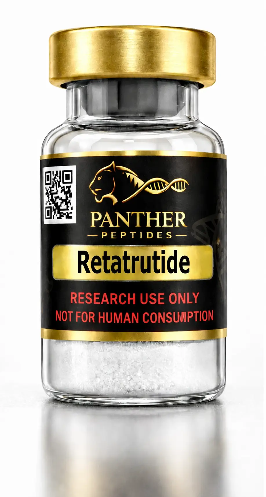 Retatrutide Research Peptide Vial Retatrutide research peptide vial by Panther Peptides