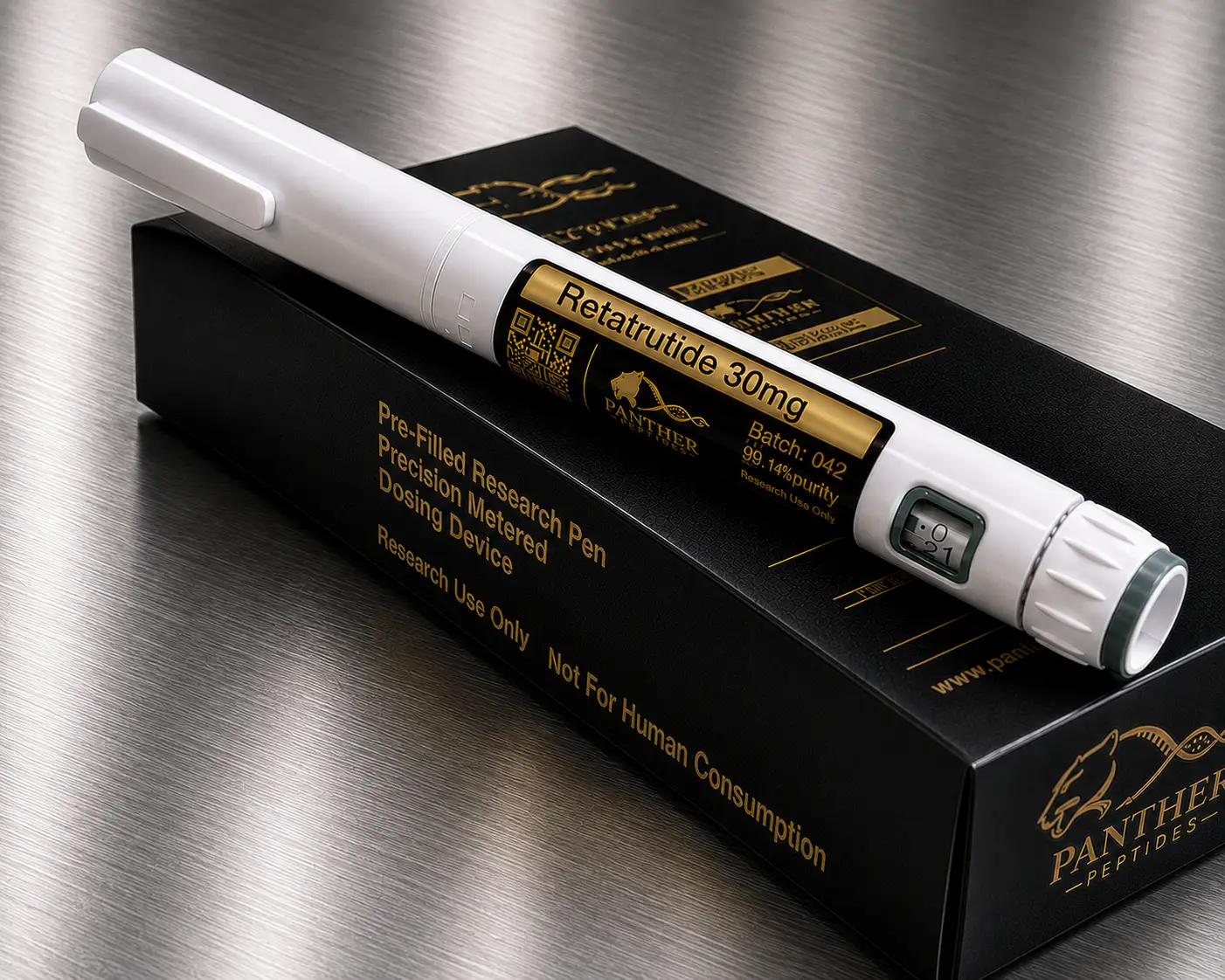 Retatrutide 30mg Disposable Research Pen Retatrutide 30mg disposable research pen by Panther Peptides